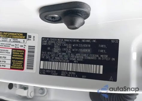 2022 Toyota Highlander Xle from USA, damaged, VIN 5TDGZRBH7NS596580